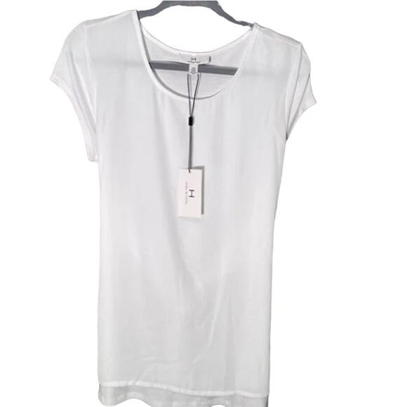 H by Halston White Top crepe layered front tie back detail Medium career casual - Picture 1 of 5